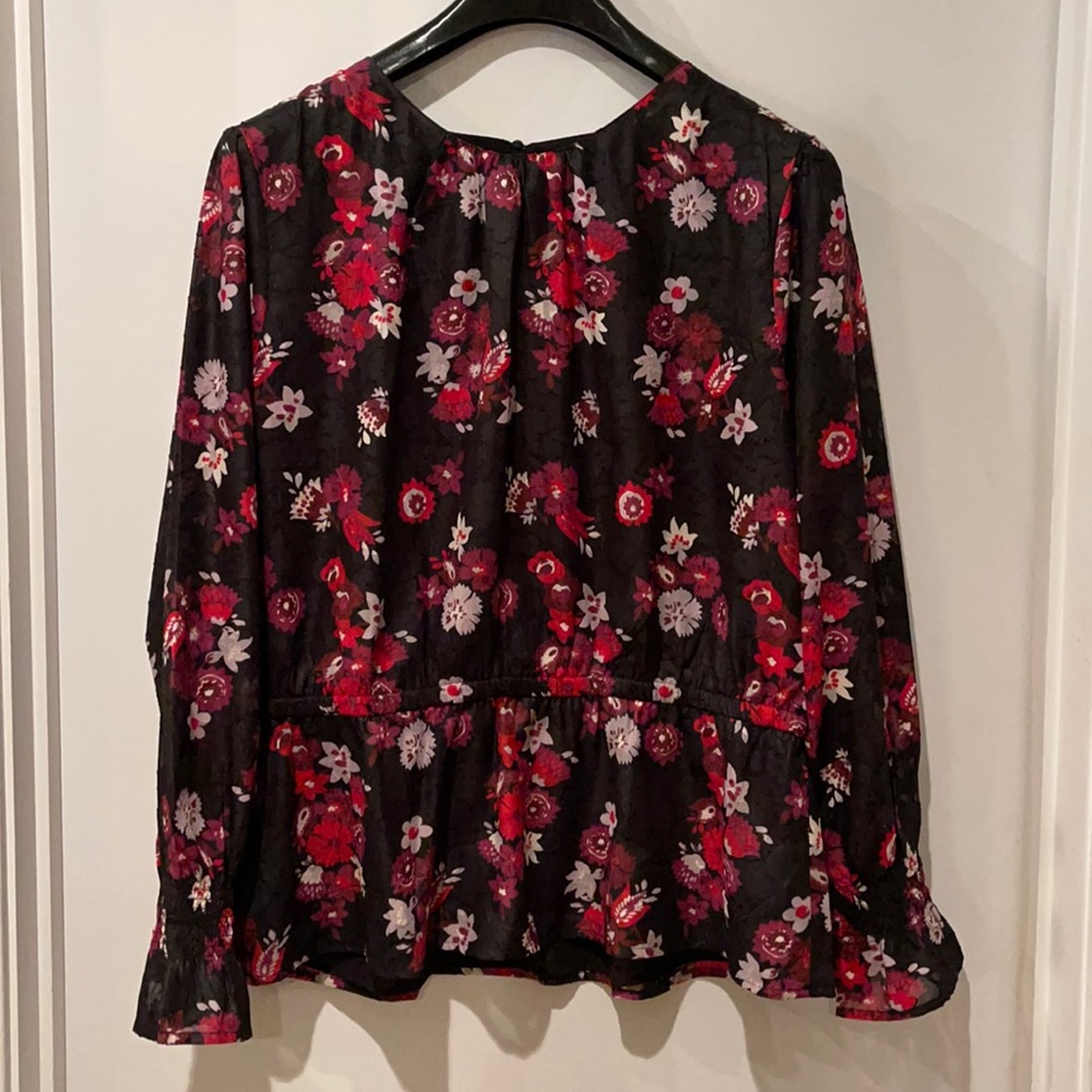 Ann Taylor Floral Peplum Blouse